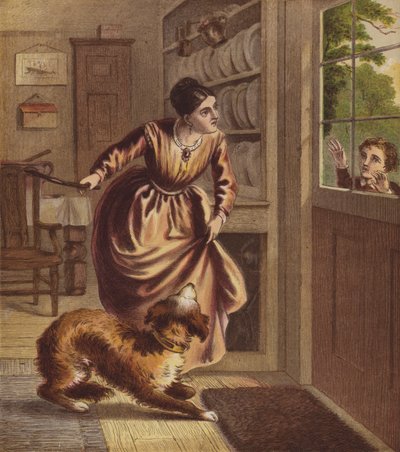 The Little Dog Trusty (litografía en color) de English School