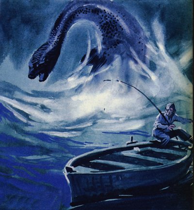 El monstruo del lago Ness ataca a un pescador de English School