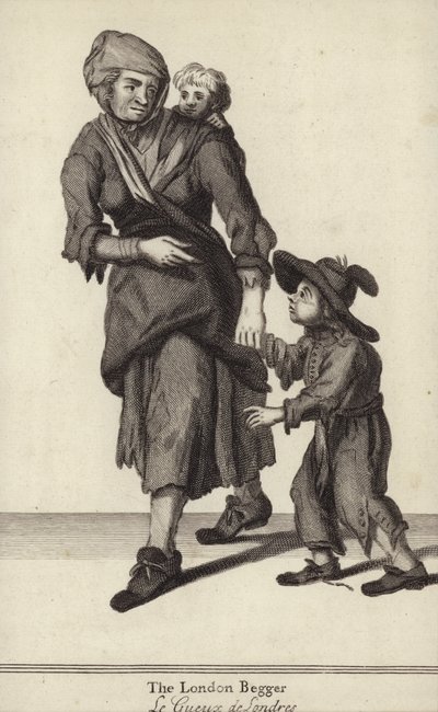 El mendigo de Londres (grabado) de English School