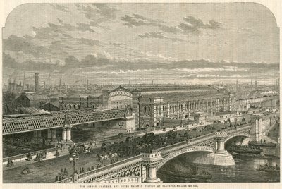 La Estación de Ferrocarril de Londres, Chatham y Dover en Blackfriars, Londres de English School