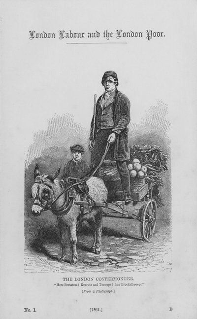 El vendedor ambulante de Londres (grabado) de English School