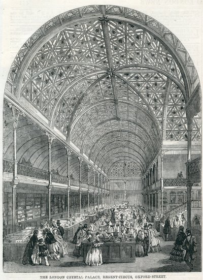 El Palacio de Cristal de Londres, Regent Circus, Oxford Street, 1858 de English School