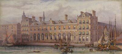 El mercado de pescado de Londres en Billingsgate, 20 de julio de 1877 de English School