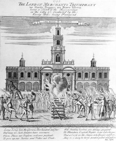 Los Comerciantes de Londres Triunfantes, 1733 de English School