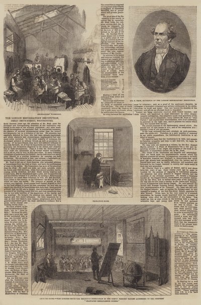 La Institución Reformatoria de Londres (grabado) de English School