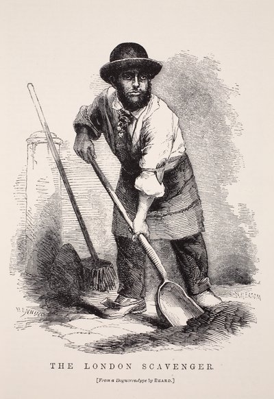 El basurero de Londres, ilustración de London Labour and London Poor de Henry Mayhew, pub. 1862 de English School