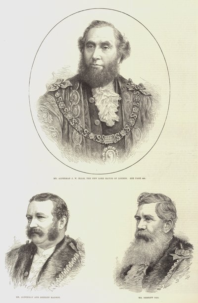 El Alcalde y los Alguaciles de Londres (grabado) de English School