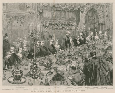 El Banquete del Alcalde en Guildhall, Londres, 9 de noviembre de 1887 de English School