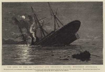 La pérdida del SS "Quetta" frente a la Isla Thursday, Norte de Australia de English School