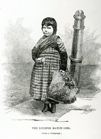 La chica de los fósforos Lucifer, c.1840 de English School