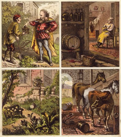El ataúd mágico (litografía en color) de English School