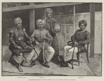 La expedición de Manipur, los tres prisioneros ahora en manos de las autoridades británicas de English School