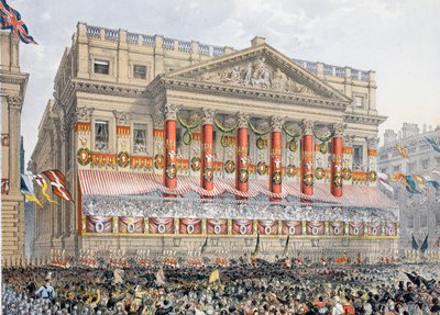 La Mansion House, 7 de marzo de 1863, de A Memorial of the Marriage of Edward VII and Alexandra of Denmark, pub. 1864 de English School