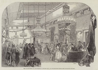El Baile de Disfraces de la Marquesa de Londonderry, en Holdernesse House, la Galería de Esculturas de English School