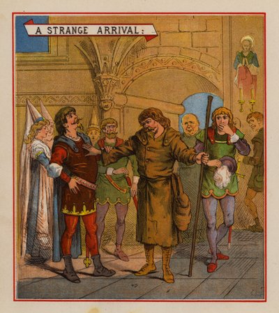El matrimonio de Allan-A-Dale (litografia en color) de English School