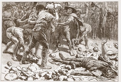 El martirio de Constantino de Samosata, ilustración de "The History of Protestantism" de James Aitken Wylie (1808-1890), pub. 1878 (grabado) de English School