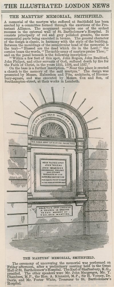 El Monumento a los Mártires, Smithfield de English School