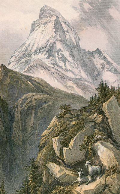 El Cervino, o Mont Cervin. Desde arriba de Zermatt, Suiza de English School