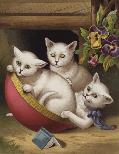 La gatita feliz (chromolitho) de English School