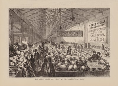 La Exposición Metropolitana de Raíces en el Agricultural Hall (grabado) de English School