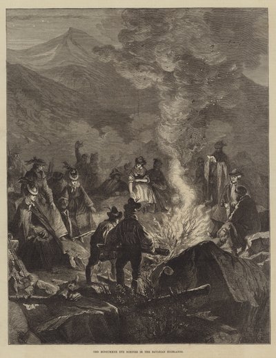 La hoguera de la víspera de San Juan en las tierras altas de Baviera de English School