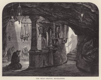 La Gruta de la Leche, Belén (grabado) de English School