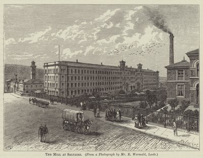 El molino de Saltaire (grabado) de English School