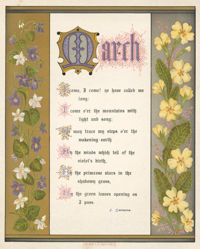 Los meses: marzo (litografia en color) de English School