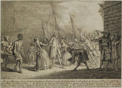 El Ilustrísimo Señor Senesinos desembarcando en Inglaterra, c.1726 de English School