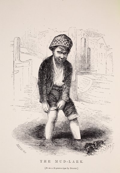 El recolector de barro, ilustración de London Labour and London Poor de Henry Mayhew, pub. 1862 de English School