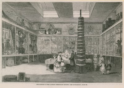 El Museo de la Sociedad Misionera de Londres, en Bloomfield Street, publicado en el Illustrated London News, 25 de junio de 1859 de English School