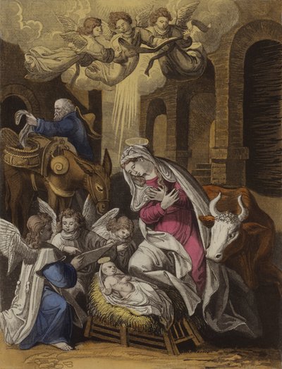 La Natividad de Cristo (lito de color) de English School
