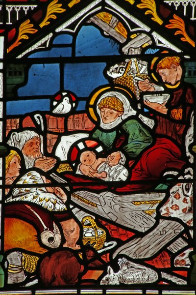 La Natividad con Adoración de un Mago y un Pastor de English School