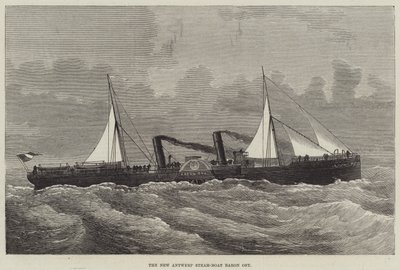 El nuevo barco de vapor de Amberes Baron Osy (grabado) de English School