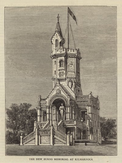 El Nuevo Memorial de Burns en Kilmarnock (grabado) de English School