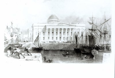 La Nueva Aduana, Liverpool, c.1830 de English School