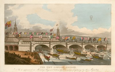 El nuevo Puente de Londres, 1 de agosto de 1831 de English School