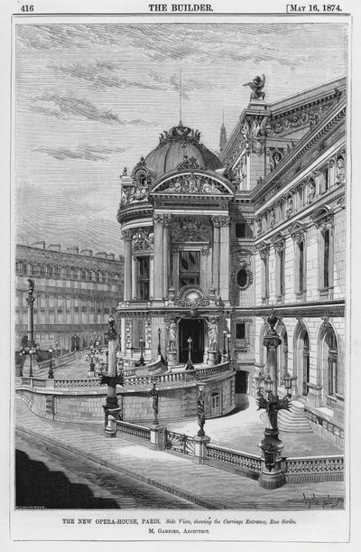 La nueva ópera, París (grabado) de English School