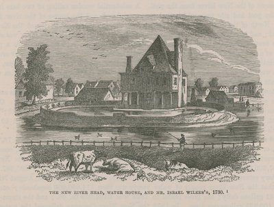 La Cabeza del Nuevo Río, Casa de Agua, y el Sr. Israel Wilkess, 1730 de English School