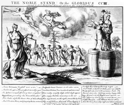 El Noble Stand, o los Gloriosos CCIII Sagrados a su Honor Inmortal hasta la Posteridad, c.1733 de English School