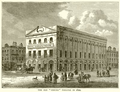 El viejo teatro Coburg en 1820 de English School