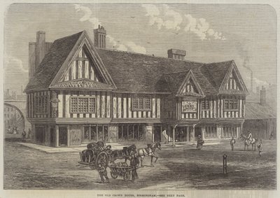 La antigua Casa de la Corona, Birmingham (grabado) de English School