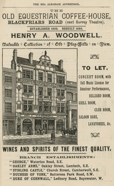 El Viejo Café Ecuestre, Blackfriars Road, Londres de English School