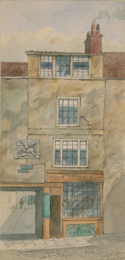 La Antigua Posada George, Snow Hill, Londres, en 1854 de English School