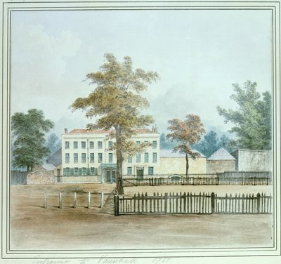 La casa vieja y la entrada a los Jardines de Vauxhall, 1751 de English School