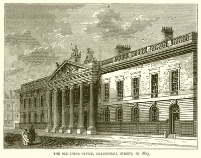 La antigua Oficina de la India, Leadenhall Street, en 1803 de English School