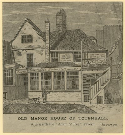 La Antigua Casa Solariega de Totenhall, luego la Taberna Adam and Eve, Londres de English School
