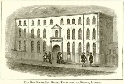 La antigua casa del Mar del Sur, Threadneedle Street, Londres de English School