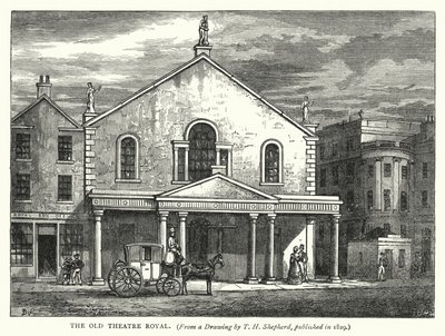 El Antiguo Teatro Real (grabado) de English School