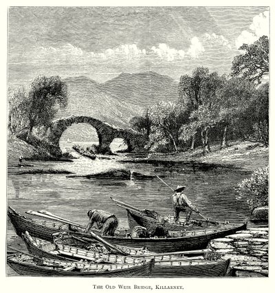 The Old Weir Bridge, Killarney (grabado) de English School